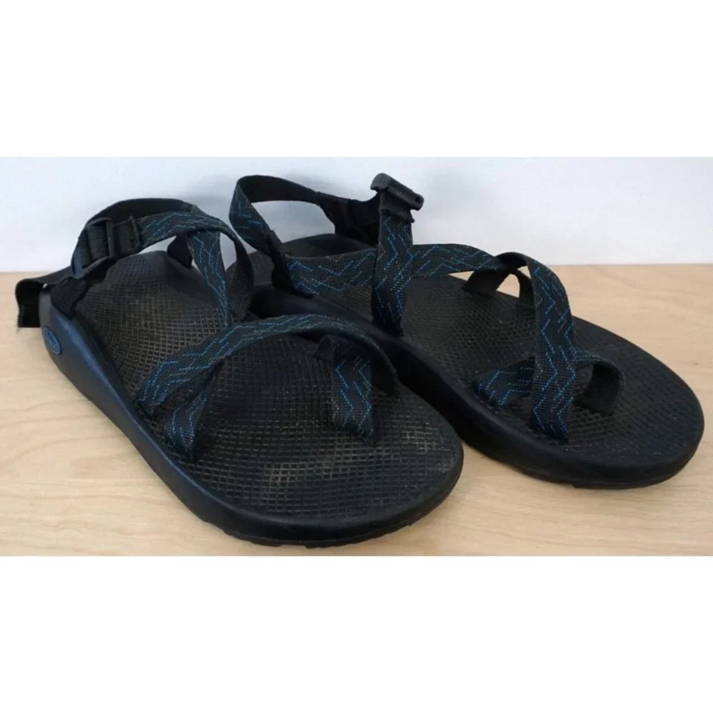 Chaco Mens Blue Black Outdoor Hiking Walking Sandals Size 11